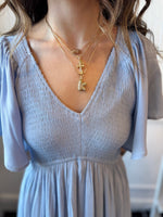 Cherished charm dress- blue