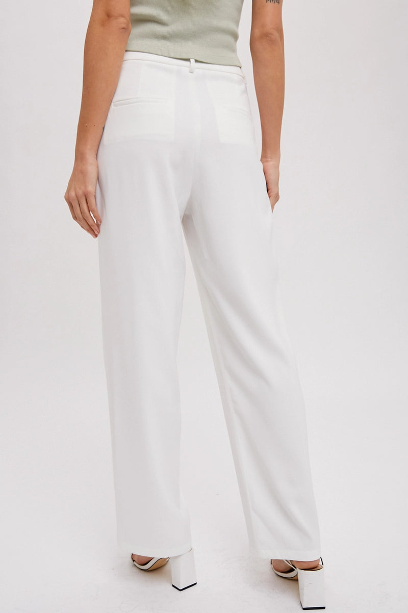 High-rise wide leg tailored pants