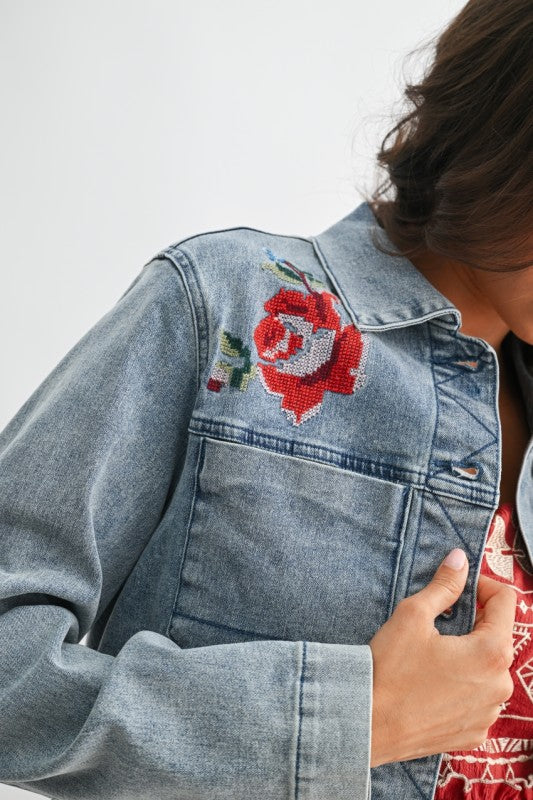Embroidered Rose Jacket