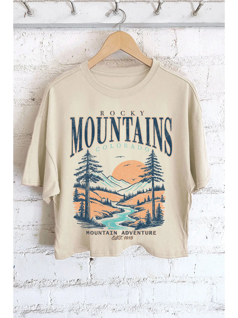 Rocky mountain girl crop tee