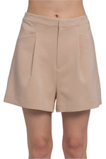 Talking business pleated shorts