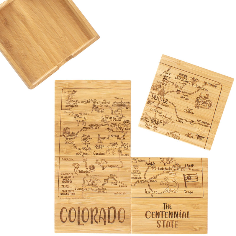 Colorado puzzle coaster set